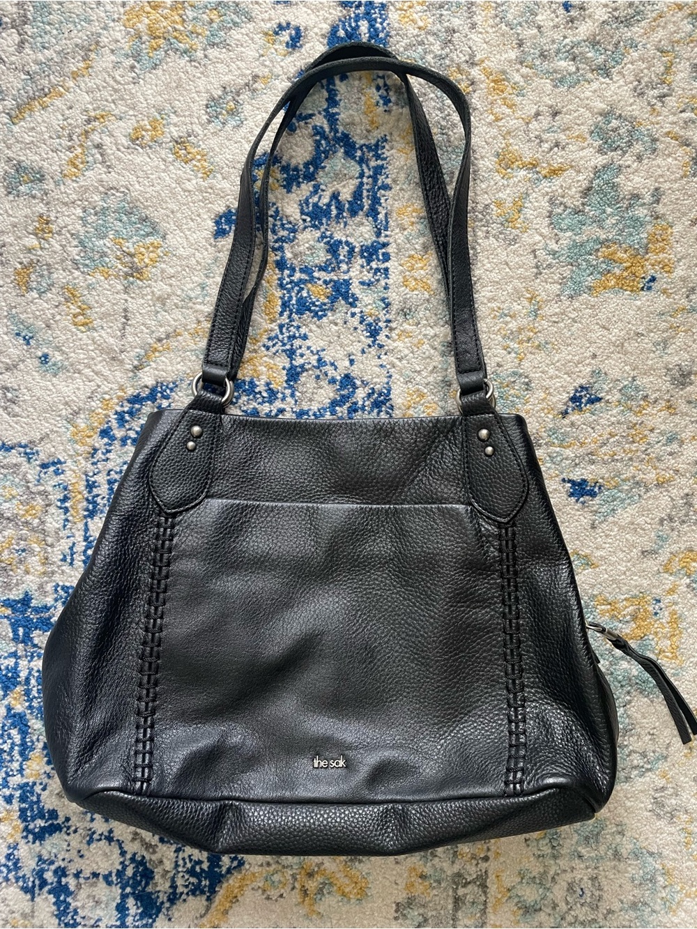 The Sak Black Melrose Pebble Leather Shoulder Bag